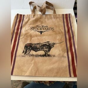 KO Trading Historic Fort Worth Stockyards Canvas Tote Bag NWOT